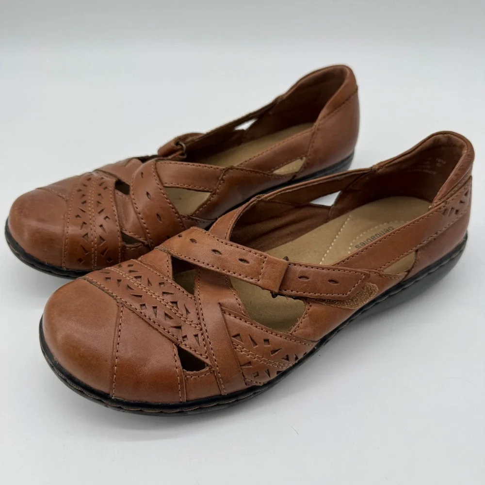 Clarks Bendables‎ Ashland River Flats Loafers 7.5M Leather Comfort Boho Granola